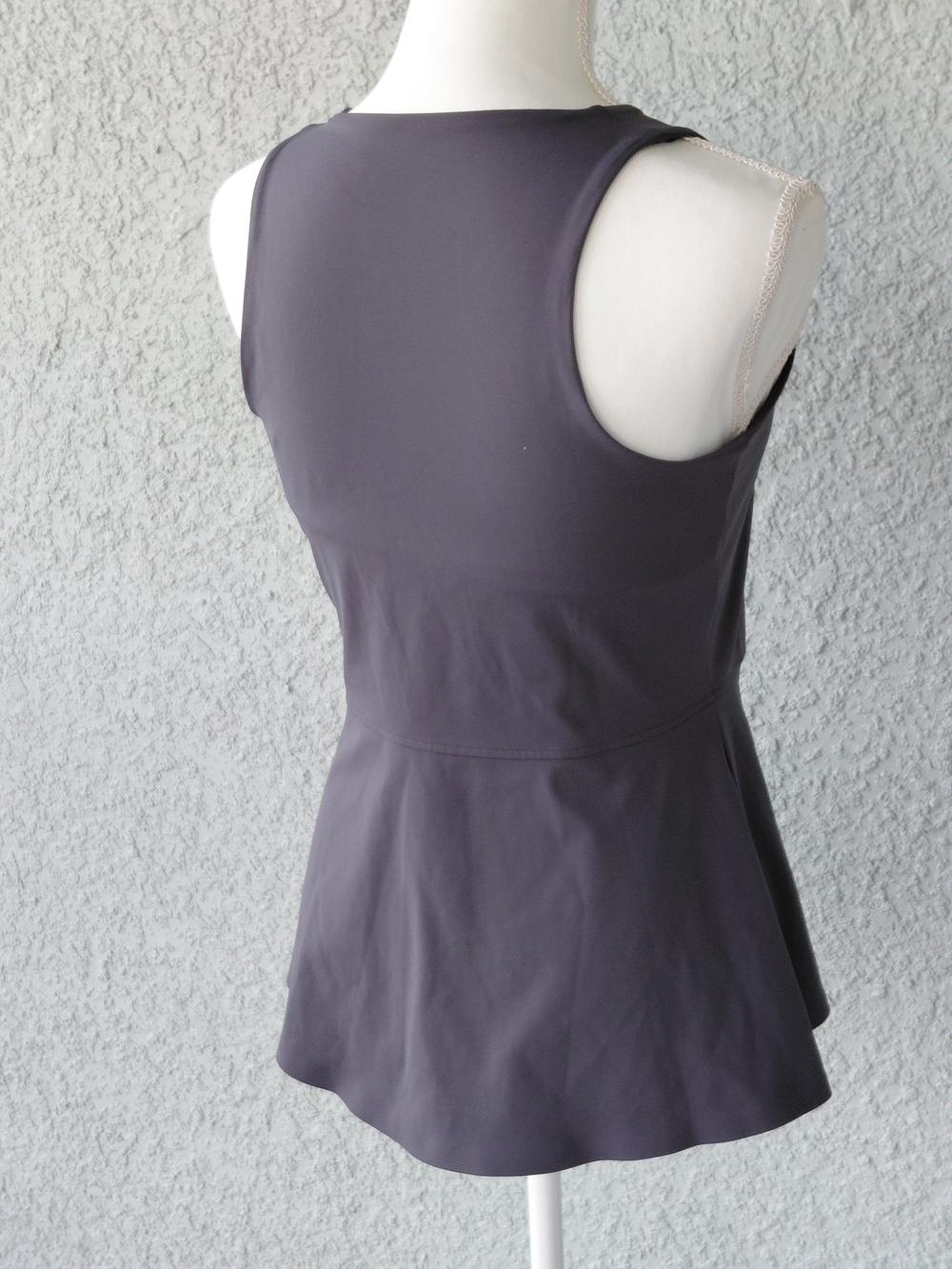 NWT SPANX 2-in-1 Peplum Mock Neck Tank Dark Storm Gray Size M - Picture 4 of 8